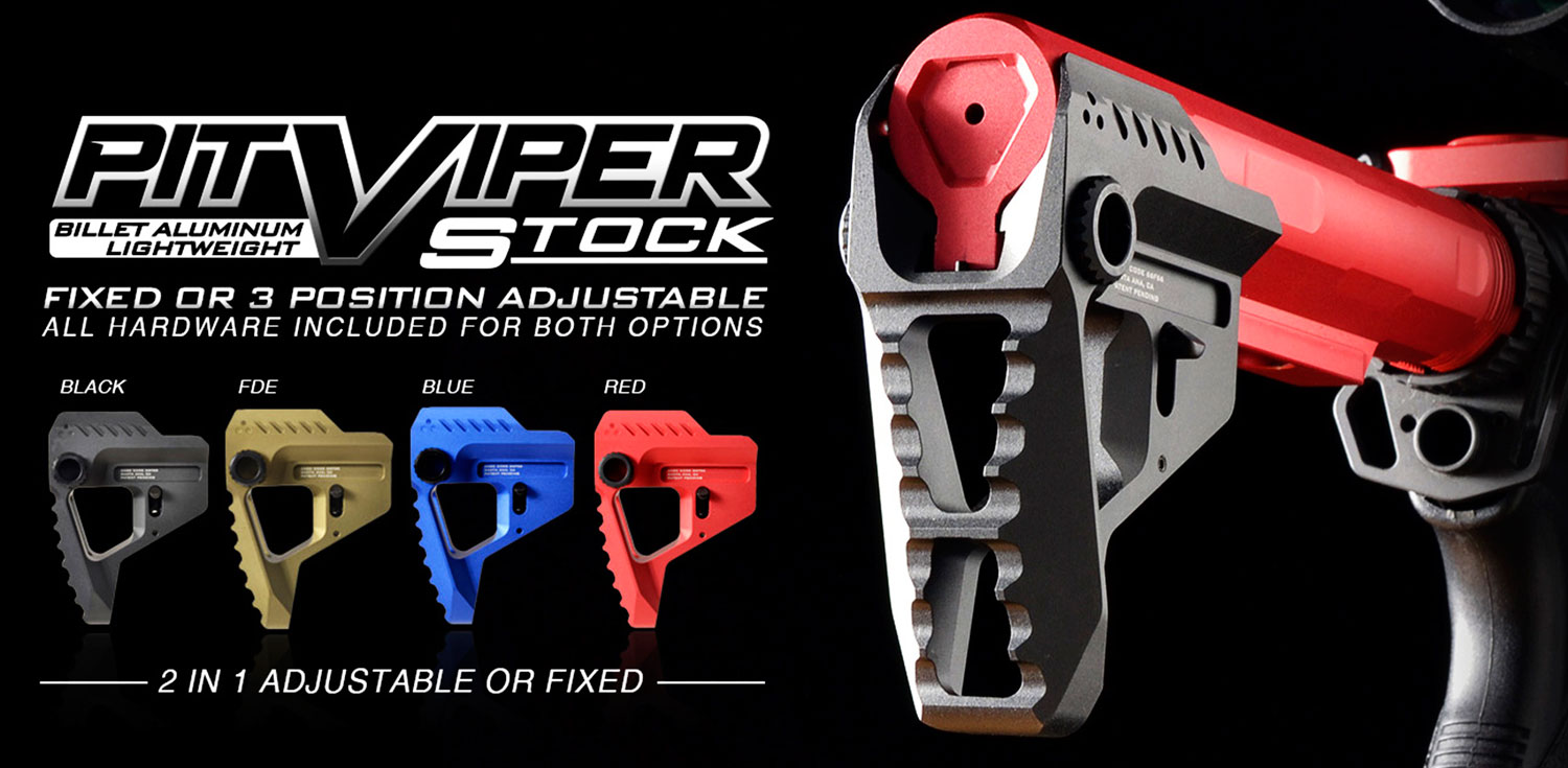 Strike STRIKEPITRED Pit Viper Stock Red Aluminum AR Platforms