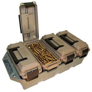 MTM Case-Gard AC4C 4-Can Ammo Crate  30Cal Dark Earth/Army Green Polypropylene