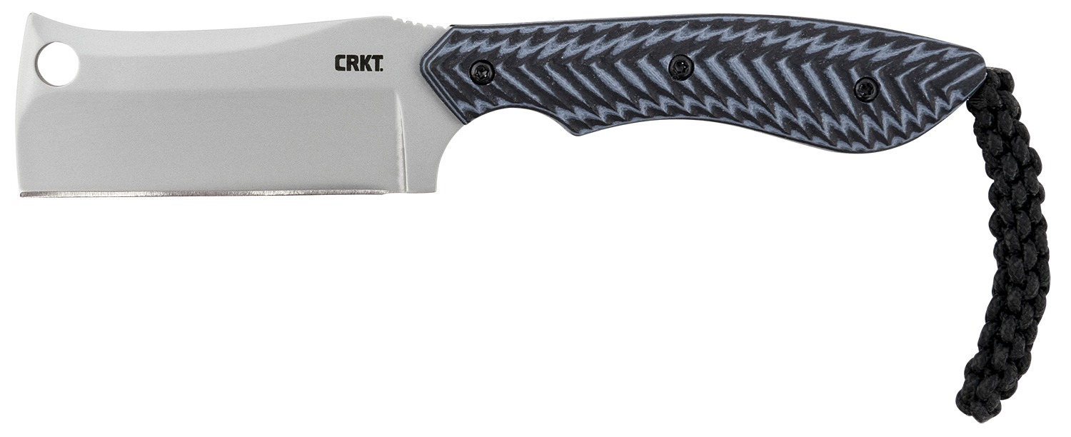 CRKT 2398 S.P.E.C. 2.44" Fixed Cleaver Plain Bead Blasted 8Cr13MoV SS Blade/Black Textured G10 Handle Includes Lanyard