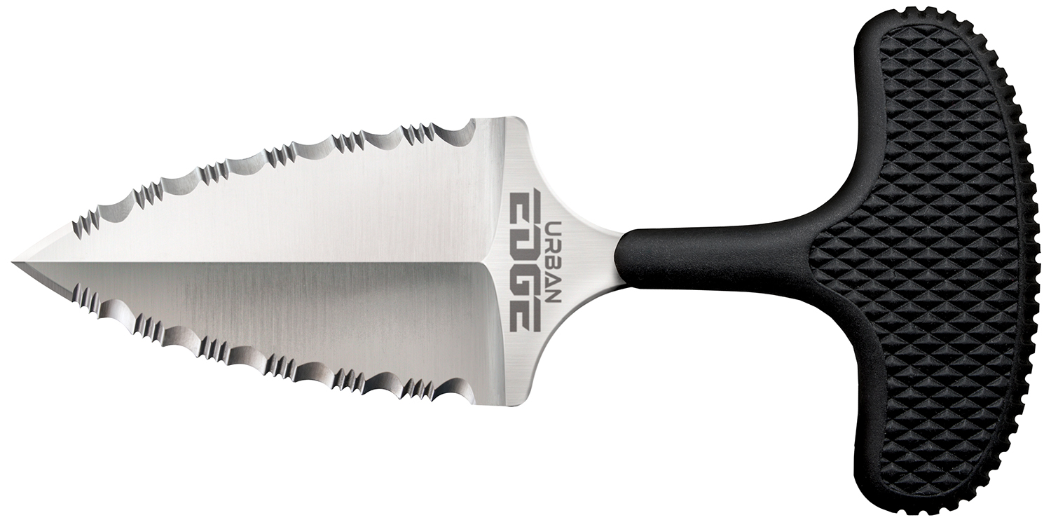 Cold Steel CS43XLSS Urban Edge 2.50" Fixed Serrated Stone Washed Japanese AUS-8A SS Blade/Black Textured Kray-Ex Handle