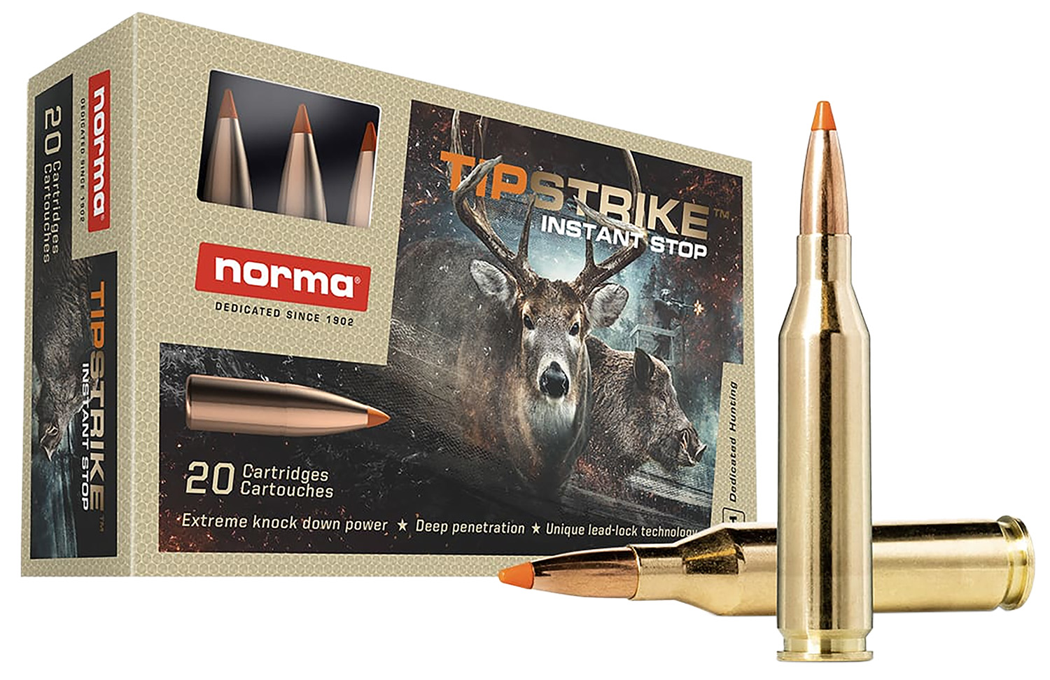 Norma Ammunition 20160052 Dedicated Hunting Tipstrike 243Win 76gr Polymer Tip 20 Per Box/10 Case