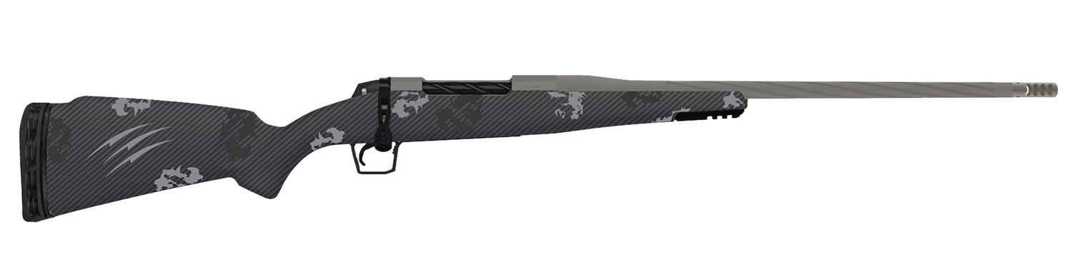 Fierce Firearms TWROG7PRC20GP Twisted Rogue 7mm PRC 20" Tungsten Cerakote Steel Threaded Barrel, Drilled & Tapped Steel Receiver, LR Negative Comb Phantom Camo Carbon Fiber Stock