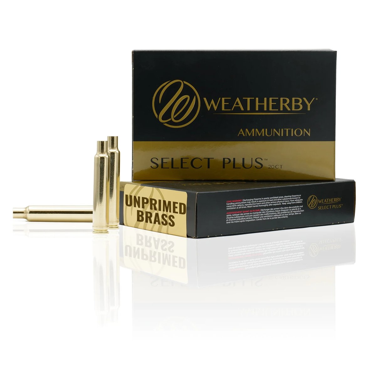 Weatherby Unprimed Brass Rifle Cartridges 20/ct .340 Wby