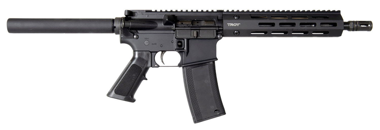 Troy Ind SPSTCA310BTB1 A3 223 Rem Caliber with 10.50" Barrel, 30+1 Capacity, Black Metal Finish, Fixed Pistol Grip Stock & Black Polymer Grip Right Hand