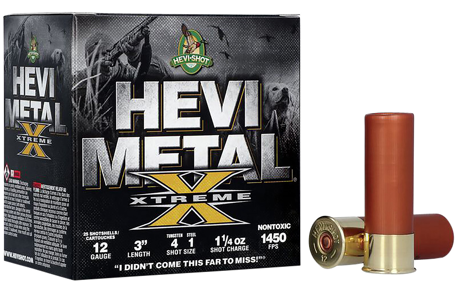 HEVI-Shot HS38122 HEVI-Metal Extreme 12Gauge 3" 1 1/4oz Steel/Tungsten 4/1Shot 25 Per Box/10 Case