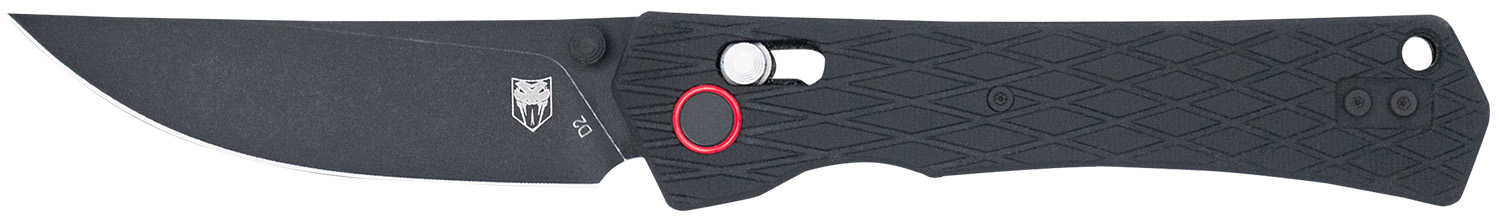 CobraTec Knives CTLEGBLK Legacy EDC 3.50" Folding Plain Black TiCN D2 Steel Blade, 5" Black Textured Aluminum/G10 Handle