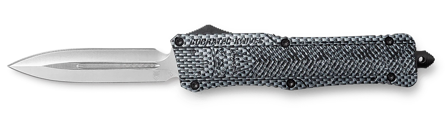 CobraTec Knives LCFCTK1LDAGNS CTK-1 Large 3.75" OTF Dagger Plain D2 Steel Blade/Carbon Fiber Aluminum Handle Features Glass Breaker Includes Pocket Clip