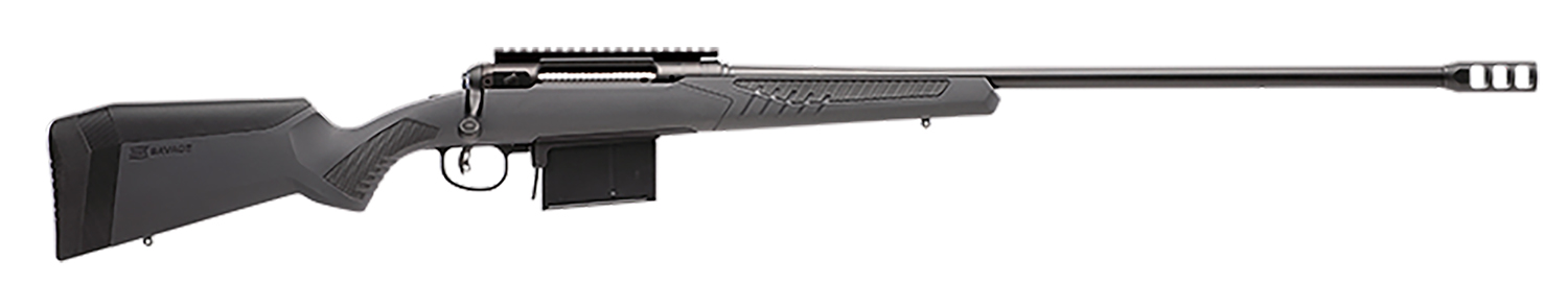 Savage Arms 57037 110 Long Range Hunter 338 Lapua Mag 5+1 26", Matte Black Metal, Gray Fixed AccuStock with AccuFit