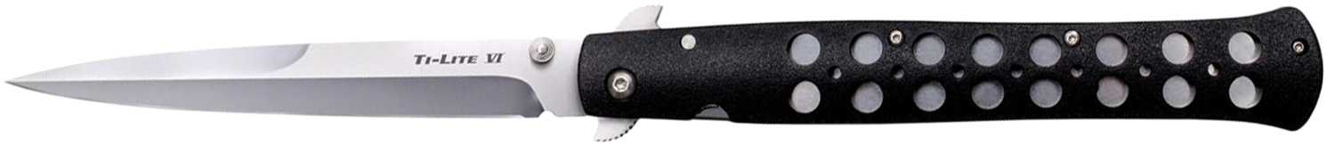 Cold Steel CS26SXP Ti-Lite 6" Folding Spear Point Plain AUS-8A SS Blade/Black Zy-Ex Handle Includes Pocket Clip