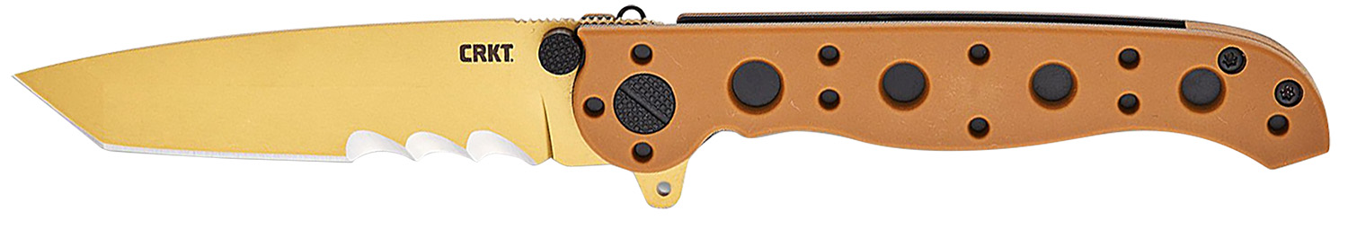 CRKT M16-10DZ M16-10DZ EDC 3.03" Folding Part Serrated Desert Tan D2 Steel Blade, Desert Tan GRN Handle