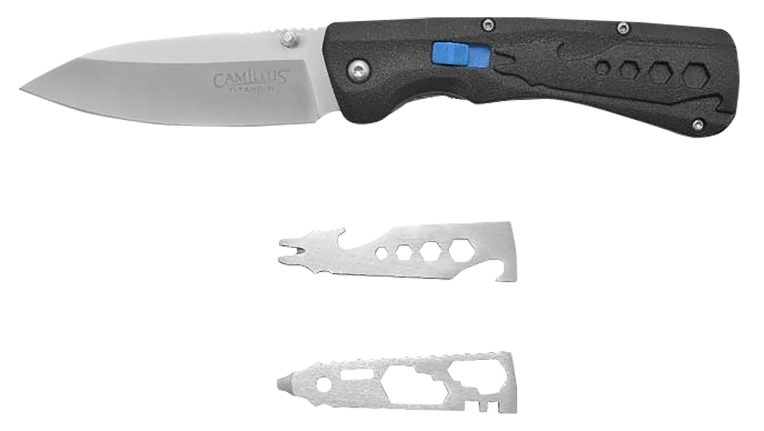 Camillus 19368 Inject 3.25" Folding Drop Point Silver Carbonitride Titanium D2 Steel Blade, Black Textured Carbon Fiber Handle