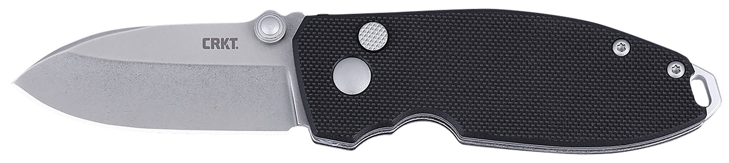 CRKT 2474 SQUID EDC 2.27" Folding Plain Stonewashed D2 Steel Blade, Black G10 Handle