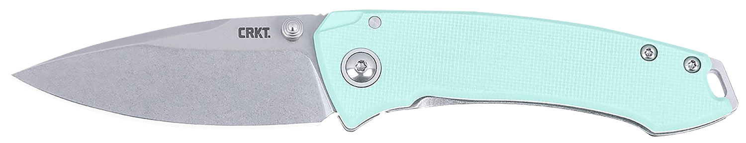 CRKT 2522B Tuna EDC Compact 2.73" Folding Plain Stonewashed 14C28N Steel Blade, G10/SS Handle