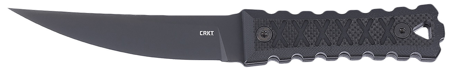 CRKT 2924 HZ4 4.76" Fixed Tanto Plain Black TiNi SK-5 Steel Blade, Black Textured G10 Handle
