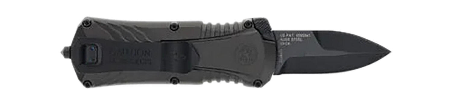 M&P Accessories 1219171 M&P Compact 1.90" OTF Plain Black Oxide Stainless Steel Blade, Gray/Black Aluminum Handle