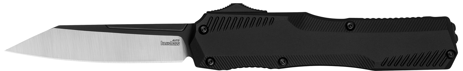 Kershaw 9000R Livewire Automatic 3.30" OTF Reverse Tanto Plain Black PVD Flats/Satin Grinds CPM MagnaCut Steel Blade, Black Anodized Aluminum Handle