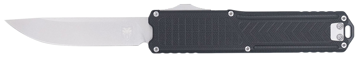 CobraTec Knives CTRNGBLKDNS Ranger 3.25" OTF Plain Stonewashed D2 Steel Blade, 4.75" Black Textured G10 Scales Handle