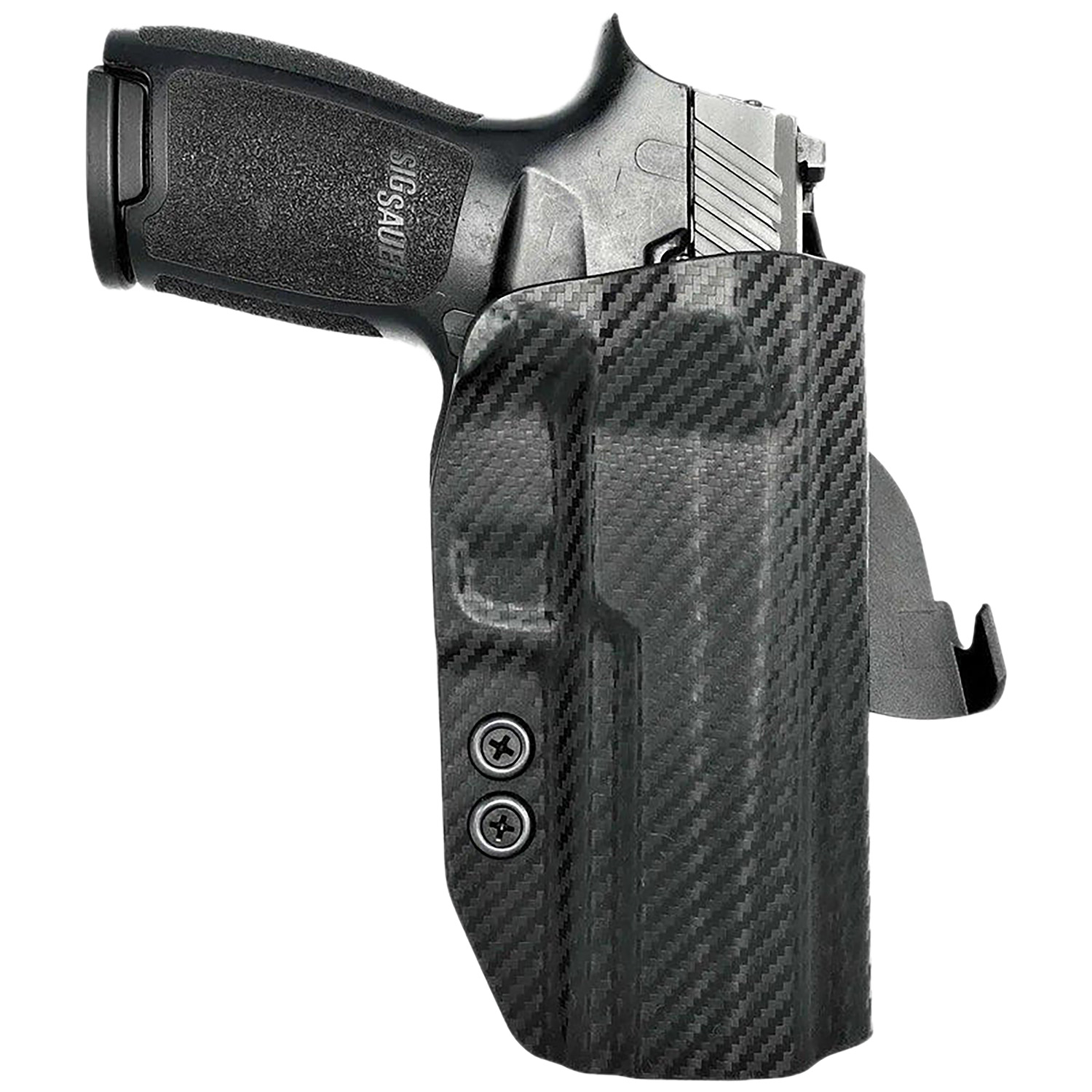Rounded Gear SSRP320FSCFRHOWBPDL Paddle Holster OWB Black Carbon Fiber Kydex Fits Sig Sauer P320 Right Hand