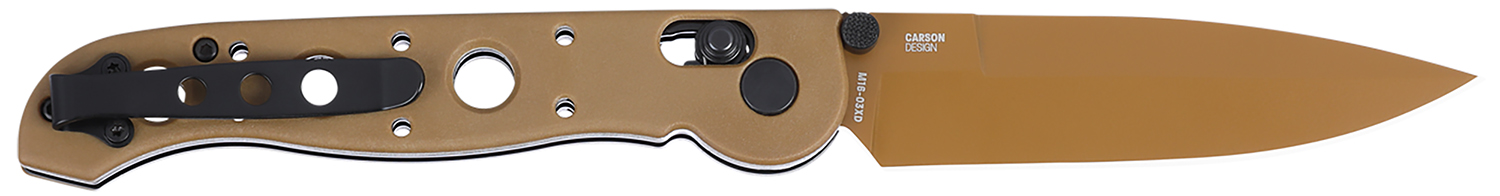 CRKT M1603XD M16 03XD 3.57" Folding Spear Point Plain Desert Tan D2 Steel Blade w/Grivory Handle