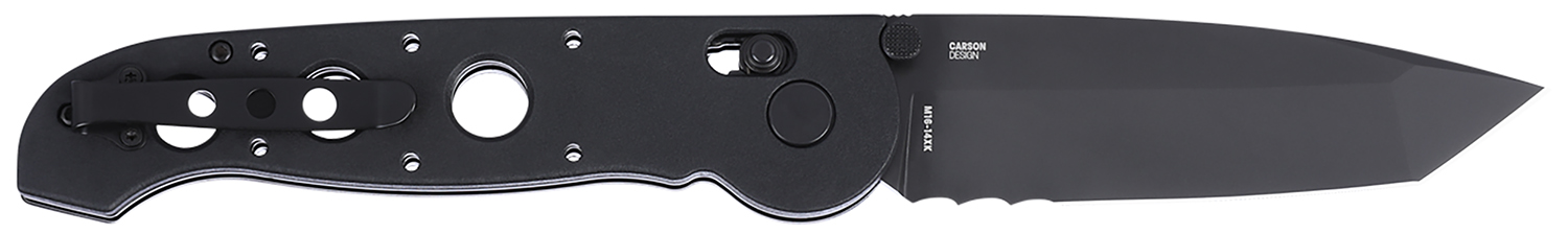 CRKT M1614XK M16 14Xk 3.97" Folding Tanto Part Serrated Black TiNi D2 Steel Blade, Black Grivory Handle