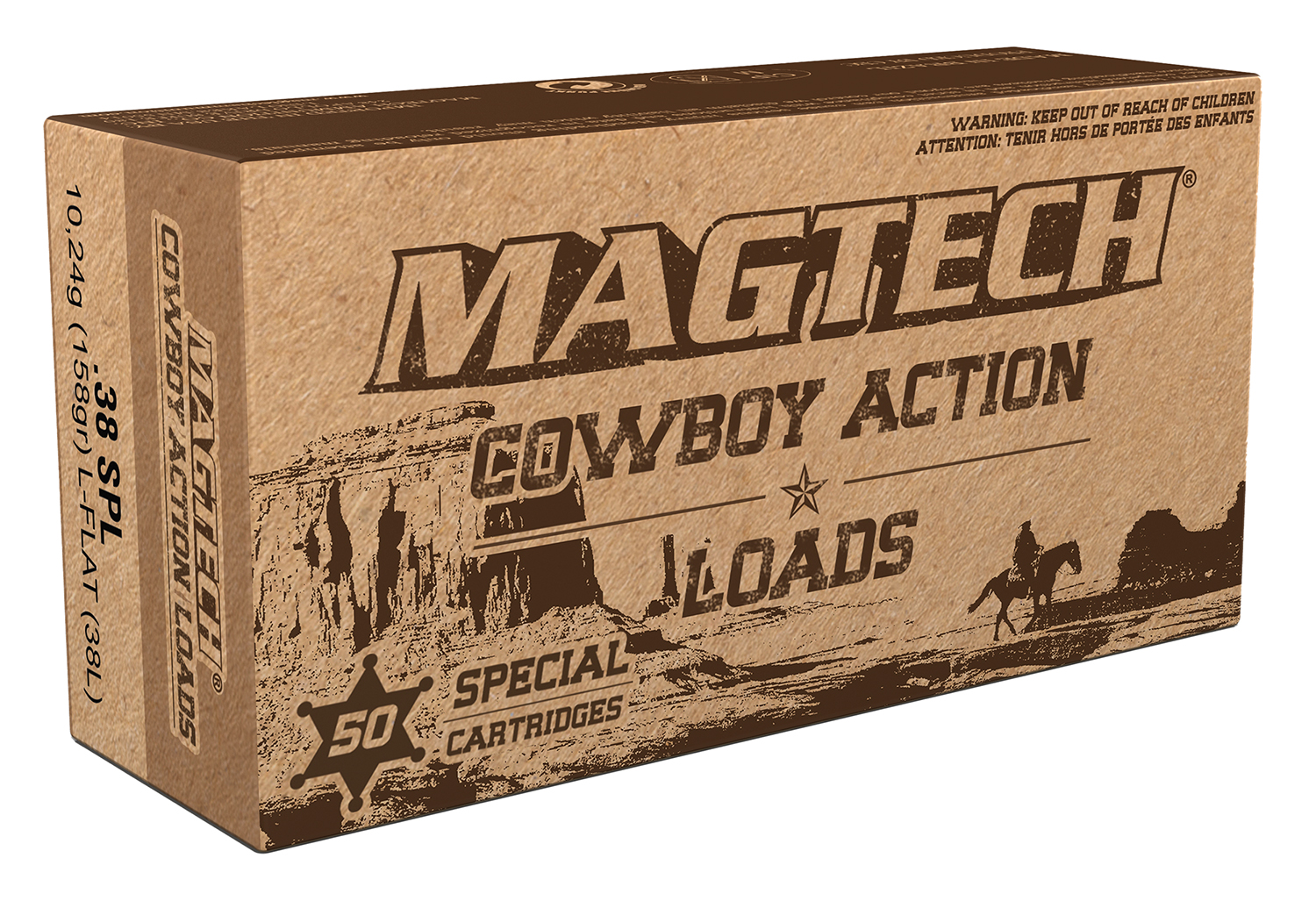 Magtech 38L Cowboy Action 38Special 158gr Lead Flat Nose 50 Per Box/20 Case