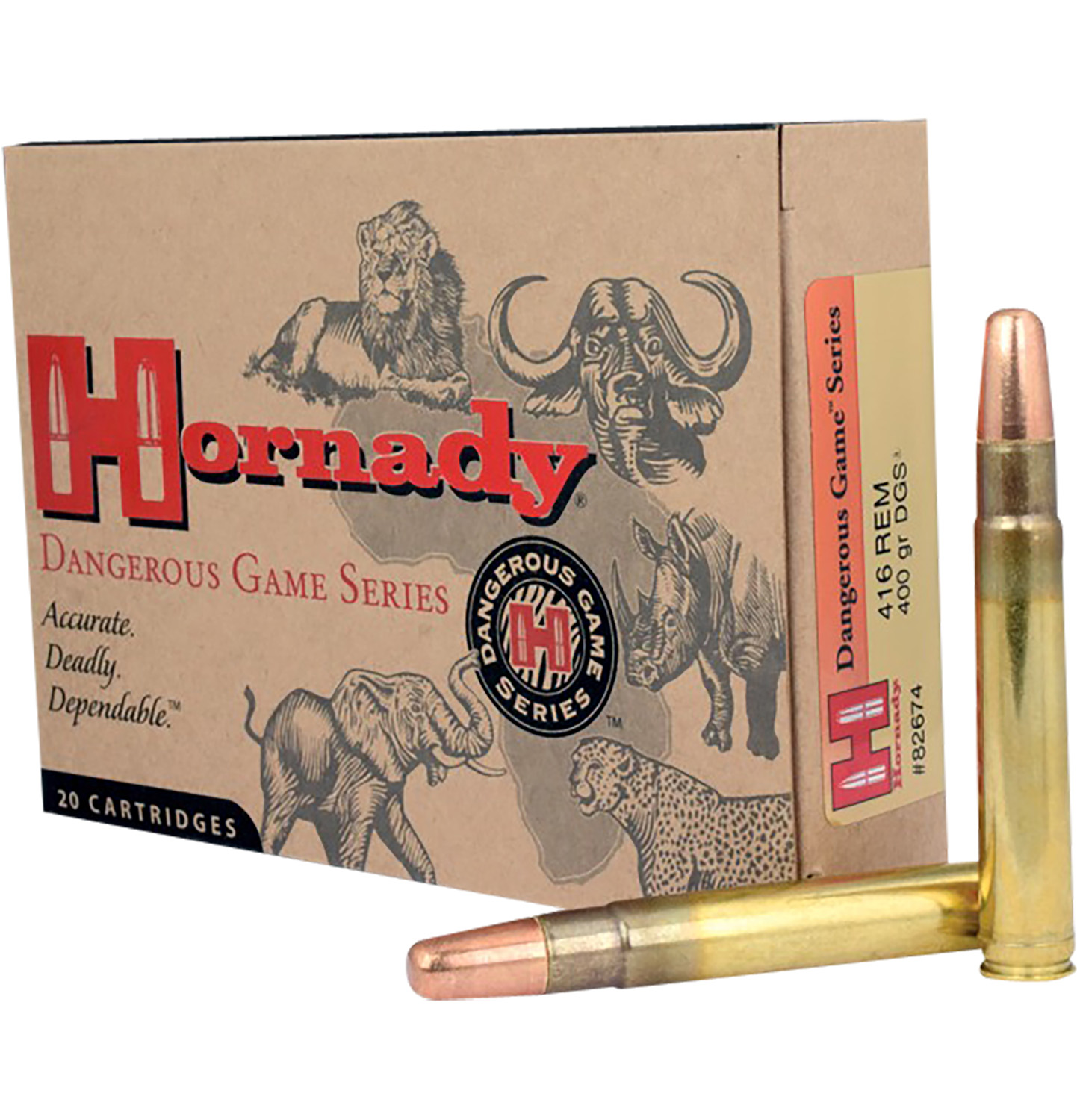 Hornady 82674 Dangerous Game 416RemMag 400gr Dangerous Game Solid 20 Per Box/6 Case