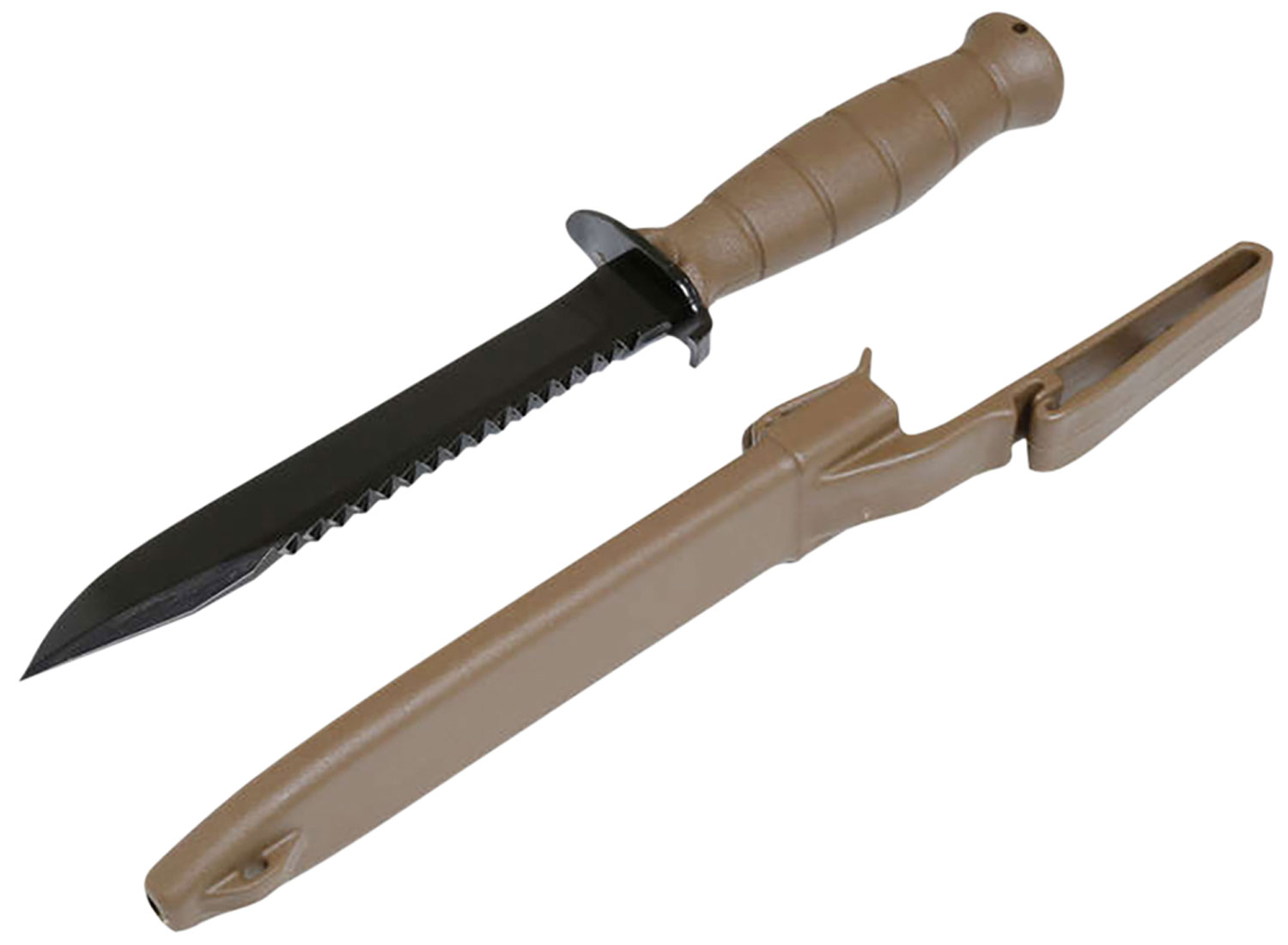 Glock KDO39179 Field 7" Fixed Clip Point Plain/Saw Black High Carbon Steel Blade/FDE Textured Trimond Polymer Handle Clamshell Packaging