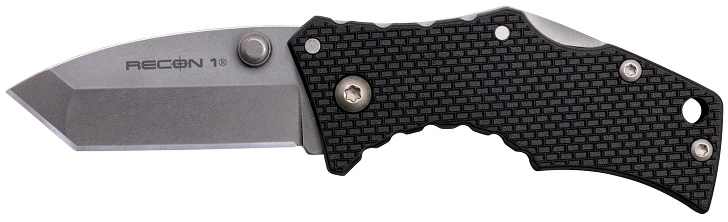 Cold Steel CS27DT Recon 1 Micro 2" Folding Tanto Plain Stonewashed 4034 SS Blade/ Black Griv-Ex Handle Includes Pocket Clip