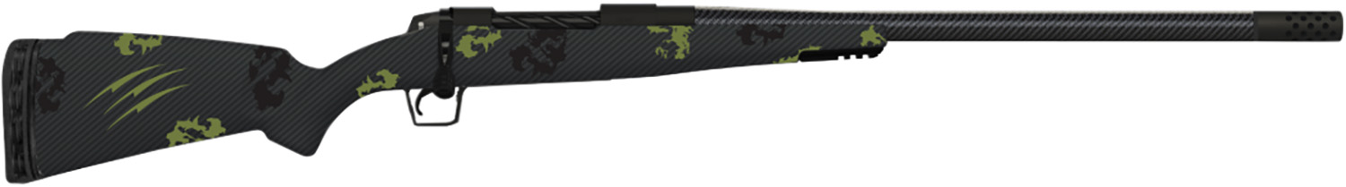 Fierce Firearms ROG300PRC24BF Carbon Rogue Full Size 300 PRC 3+1 24" Carbon Fiber Hand Lapped/Match Grade Threaded Barrel, Black Cerakote Steel Receiver, Forest Camo Fierce Rogue Carbon Fiber Stock