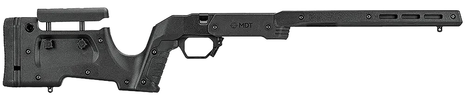 Mdt Sporting Goods Inc 104691BLK XRS Chassis Black Aluminum Core with Polymer Panels, Adj. Cheekrest, M-LOK Forend, Interchangeable Grips, AICS Mag Compatible, Fits Short Action Remington 700