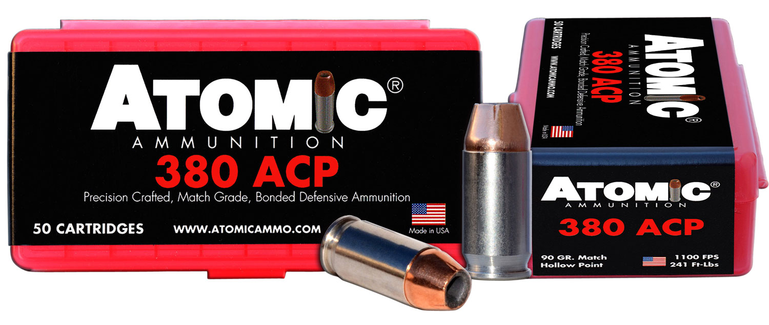 Atomic Ammunition 00414 Pistol Precision Craft 380ACP 90gr Hollow Point 50 Per Box/10 Case