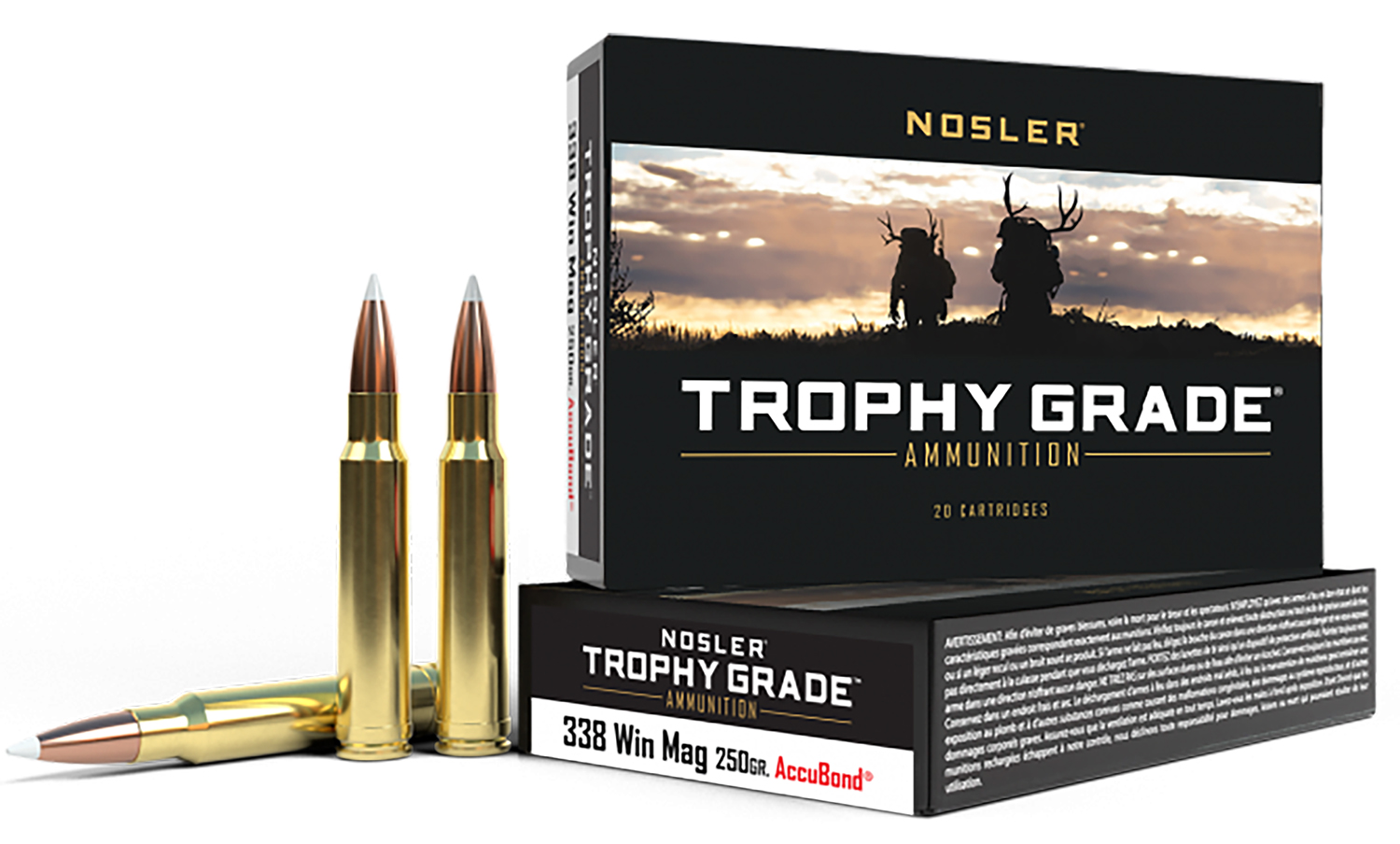 Nosler 60086 Trophy Grade 338WinMag 250gr Nosler AccuBond 20 Per Box/10 Case