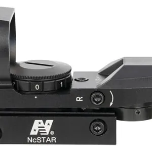 NcStar D4B Red Four Reticle Reflex Optic 1x 24x34mm 3 MOA Multi Reticle Black Anodized Aluminum