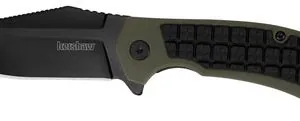 Kershaw 8760 Faultline  3" Folding Drop Point Plain Black Oxide 8Cr13MoV SS Blade Black/OD Green Glass-Filled Nylon Handle Includes Pocket Clip