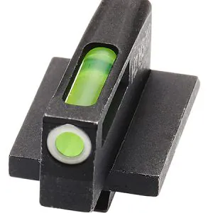 HiViz GPN301 LiteWave H3 Tritium/LitePipe GP100 Front Sight  Black | Green Tritium with White Outline Front Sight