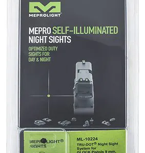 Meprolight USA 102243107 Tru-Dot  Black | Green Tritium with Black Outline Front Sight