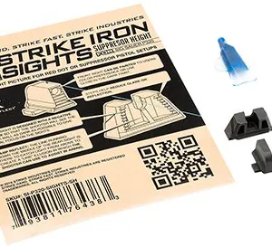 Strike Industries P320SIGHTSSH Strike Iron Sights-Suppressor Height  Black | Black Front Sight Black Rear Sight