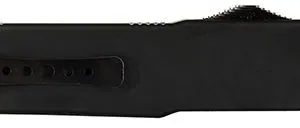 Templar Knife LZBR321 Premium Weighted Large 3.55" OTF Drop Point Plain Black Oxide Stonewashed Powdered D2 Steel Blade/5.25" Black Rubber/Aluminum Zinc Alloy Handle