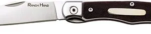 Cold Steel CSFL3RB Ranch Hand  3" Folding Clip Point Plain SK-5 Steel Blade/Brown w/Polished Bolsters Faux Sawed Bone Handle Features Lanyard Hole