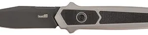 Kershaw 7951 Launch 17 Automatic 3.50" Folding Clip Point Plain Black Cerakote S35VN Blade, Gray Anodized w/Black G10 Inlays Aluminum Handle, Includes Pocket Clip