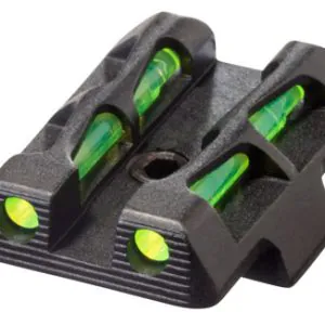 HiViz GLLW11 LiteWave Rear Sight Interchangeable Green Fiber Optic Rear Black Frame Compatible w/ Glock 42/43/43X/48 Rear Sight Dovetail Mount