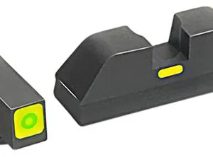 AmeriGlo GL605 CAP Sight Set for Glock  Black | Green Tritium with Lumigreen Outline Front Sight with Black LumiGreen Rear Sight