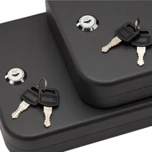 SnapSafe 75201 Lock Box  Large Key Entry Black Steel 9.50" L x 6.50" W x 1.75" D 2pk